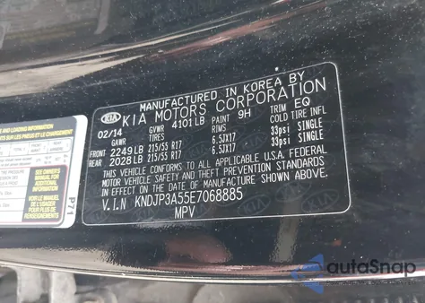 2014 Kia Soul + from USA, damaged, VIN KNDJP3A55E7068885